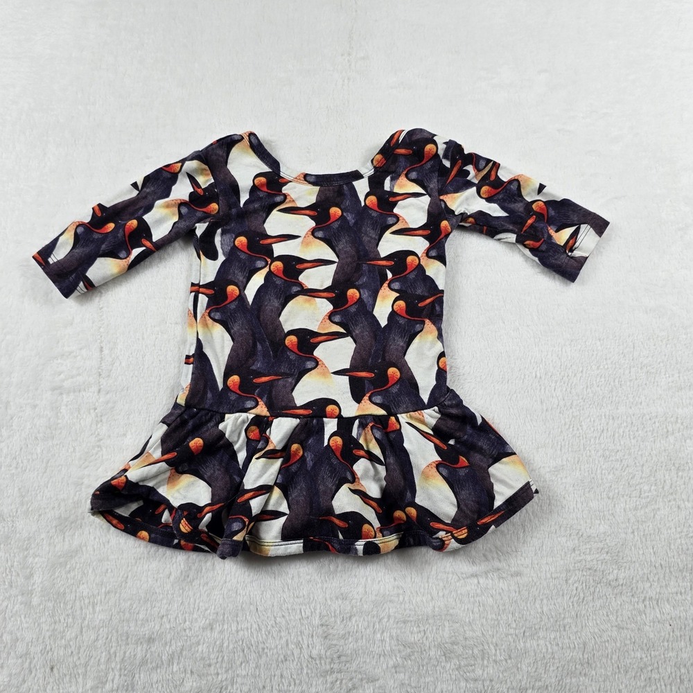 Muse Threads XXS 12-24M Penguin Bamboo Viscose Twirl Dress Peplum Top Multi